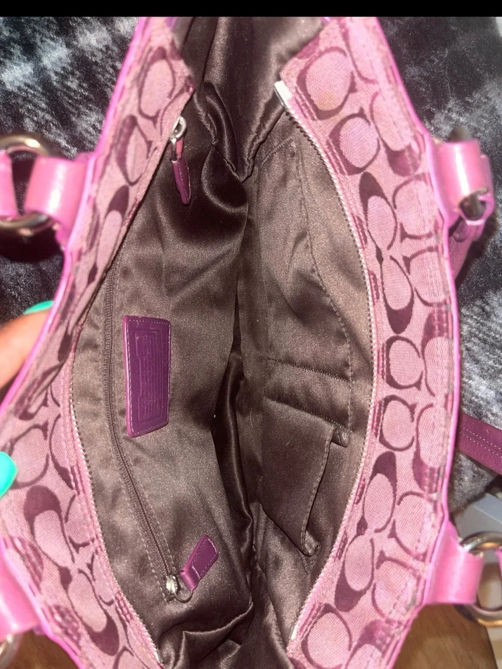 Coach Circle Patchwork Berry/Multicolor Tote Hand Bag (Model H1093 F15466!!